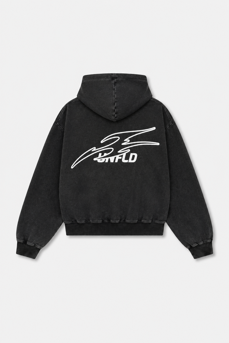 Boxy Black Washed Hoodie
