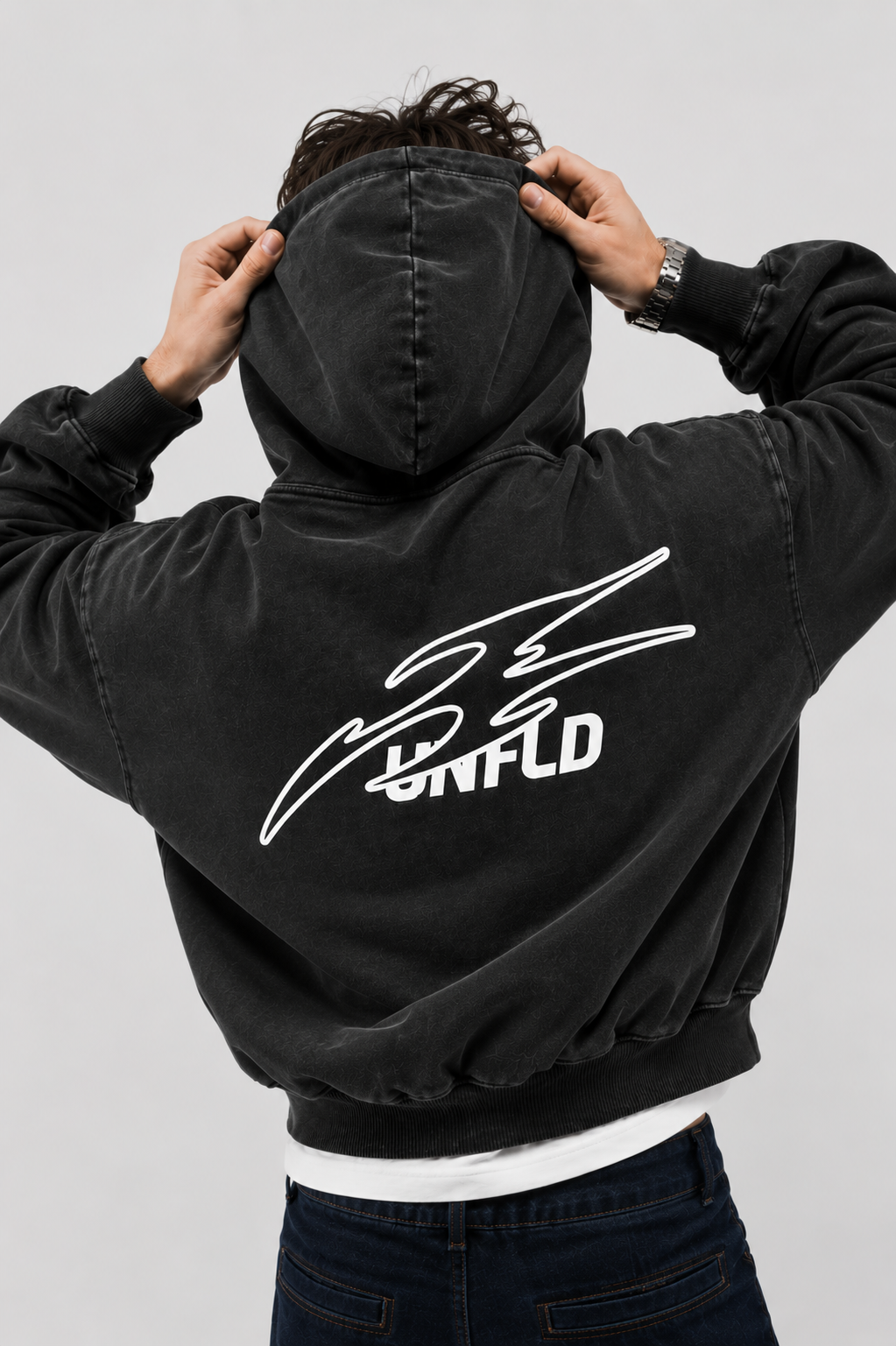 Boxy Black Washed Hoodie