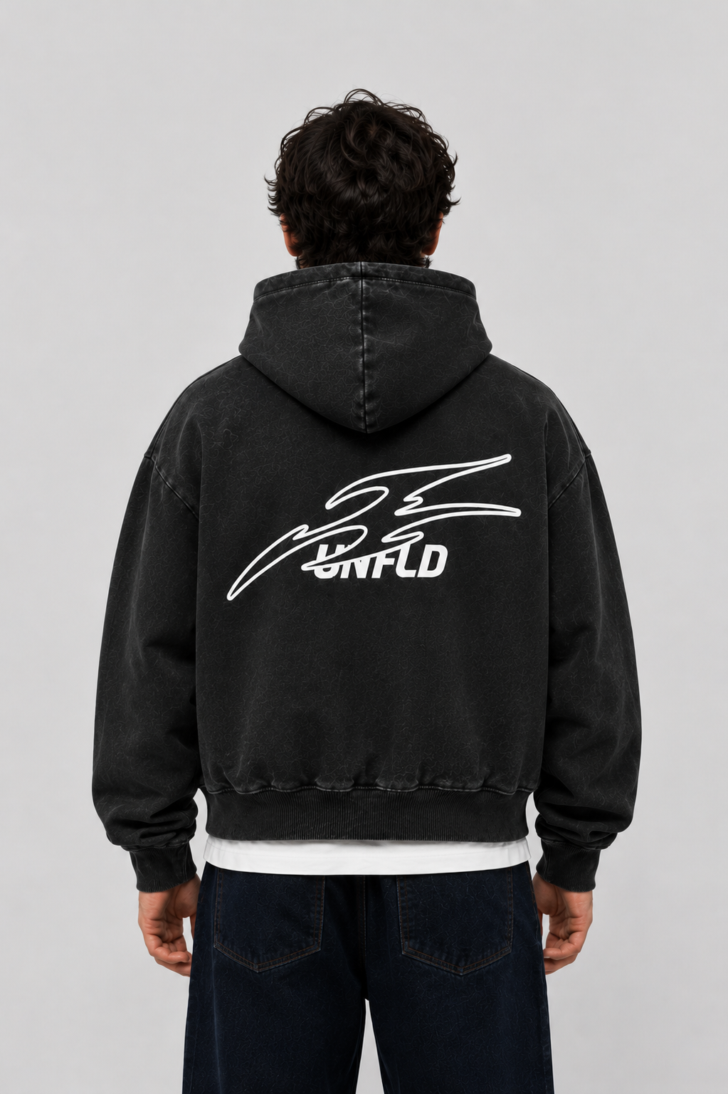 Boxy Black Washed Hoodie