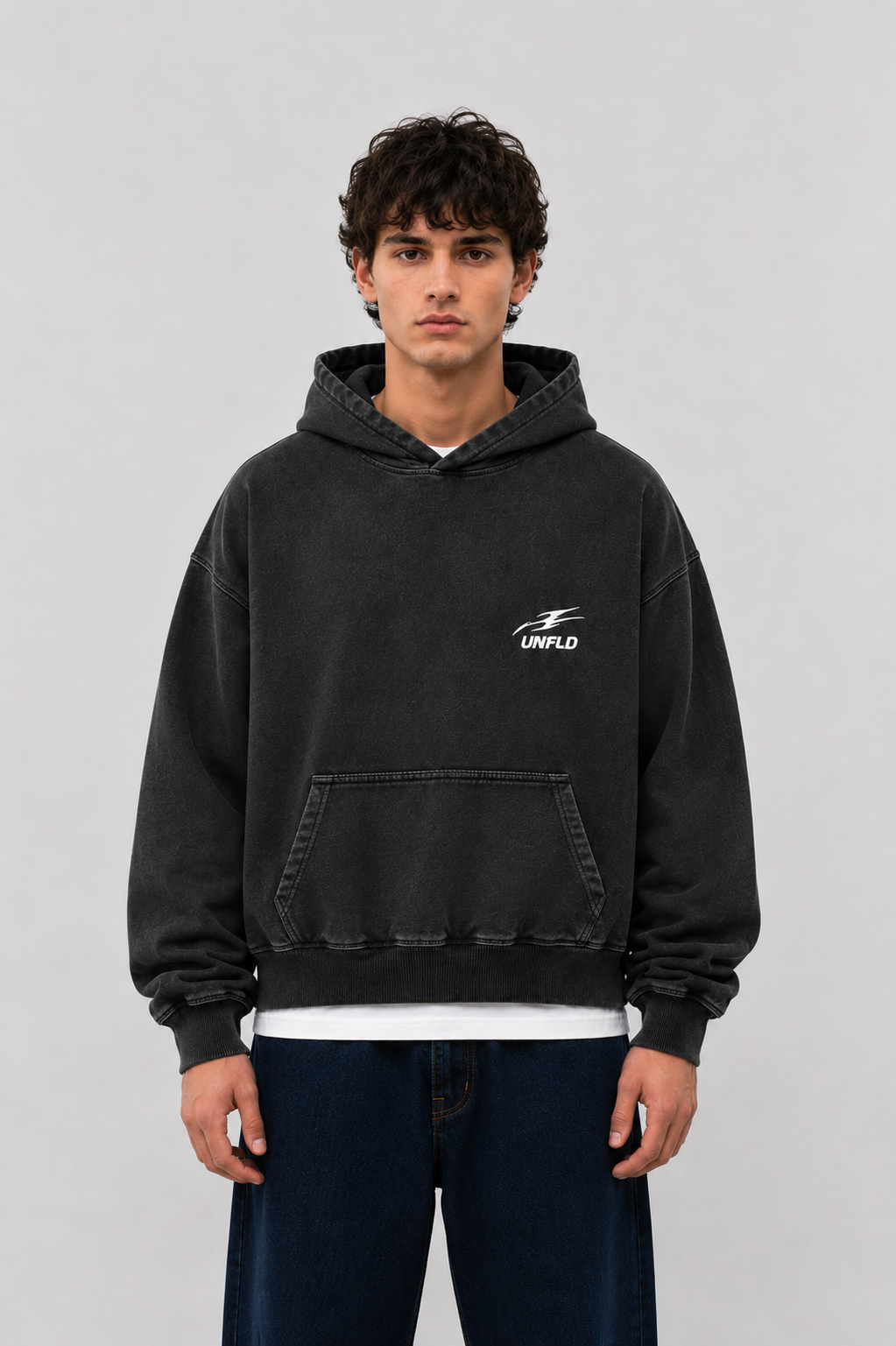 Boxy Black Washed Hoodie