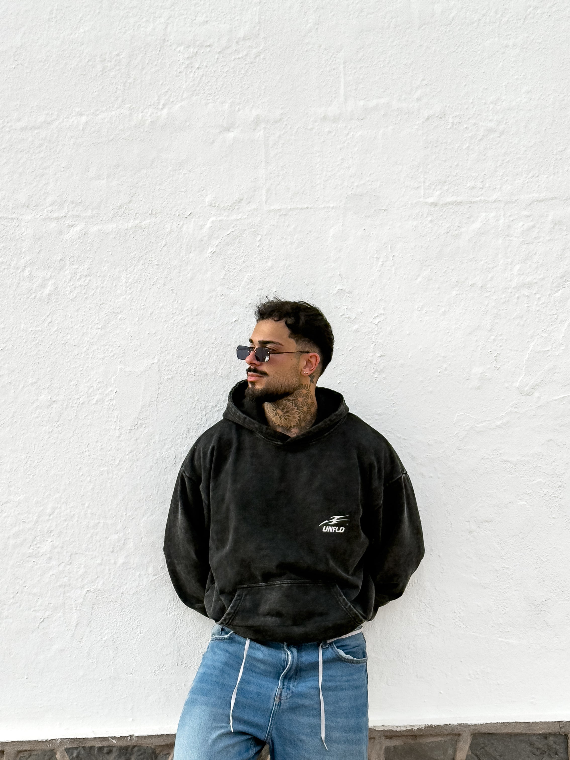 Boxy Black Washed Hoodie