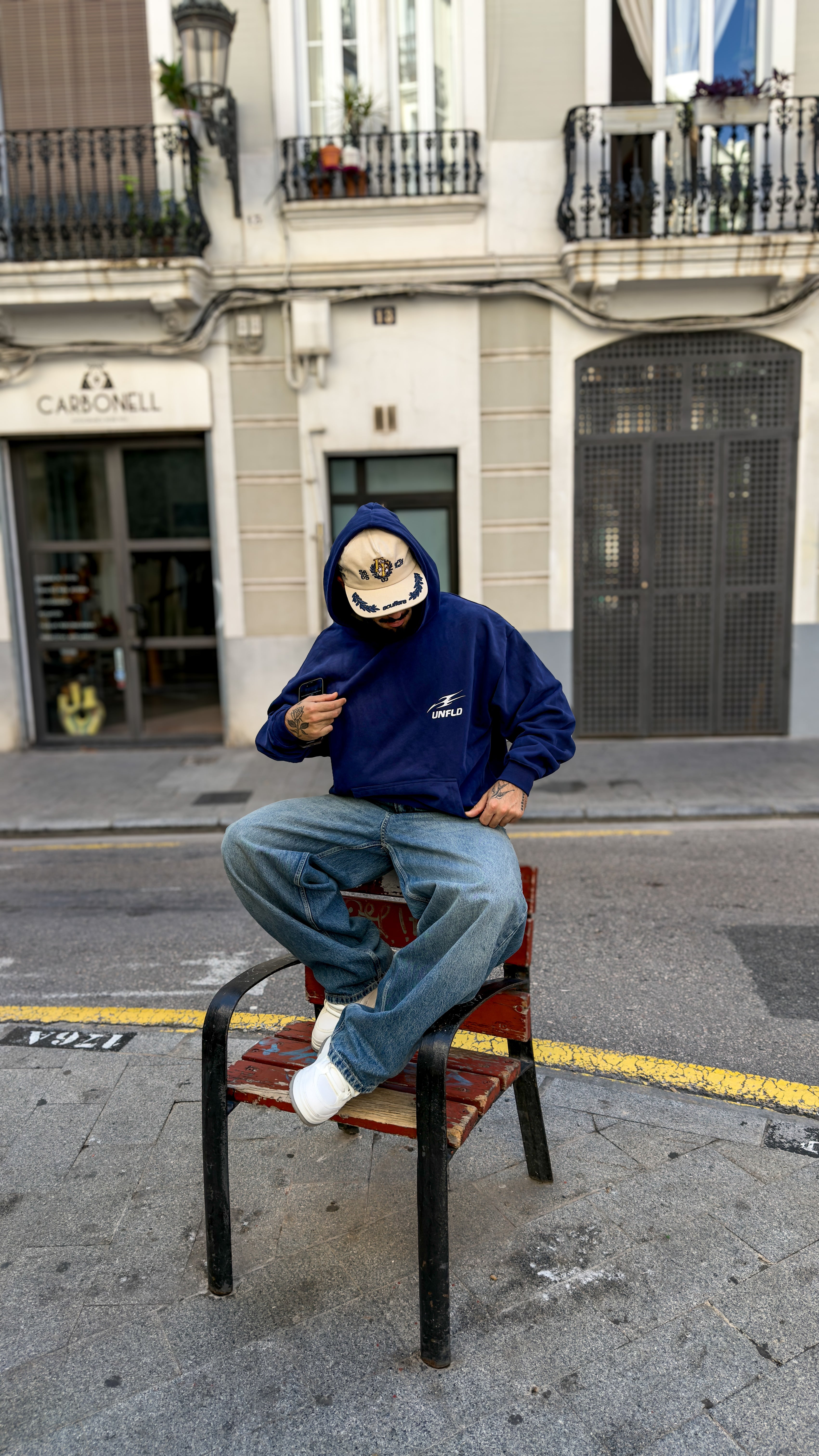 Boxy Dark Blue Hoodie