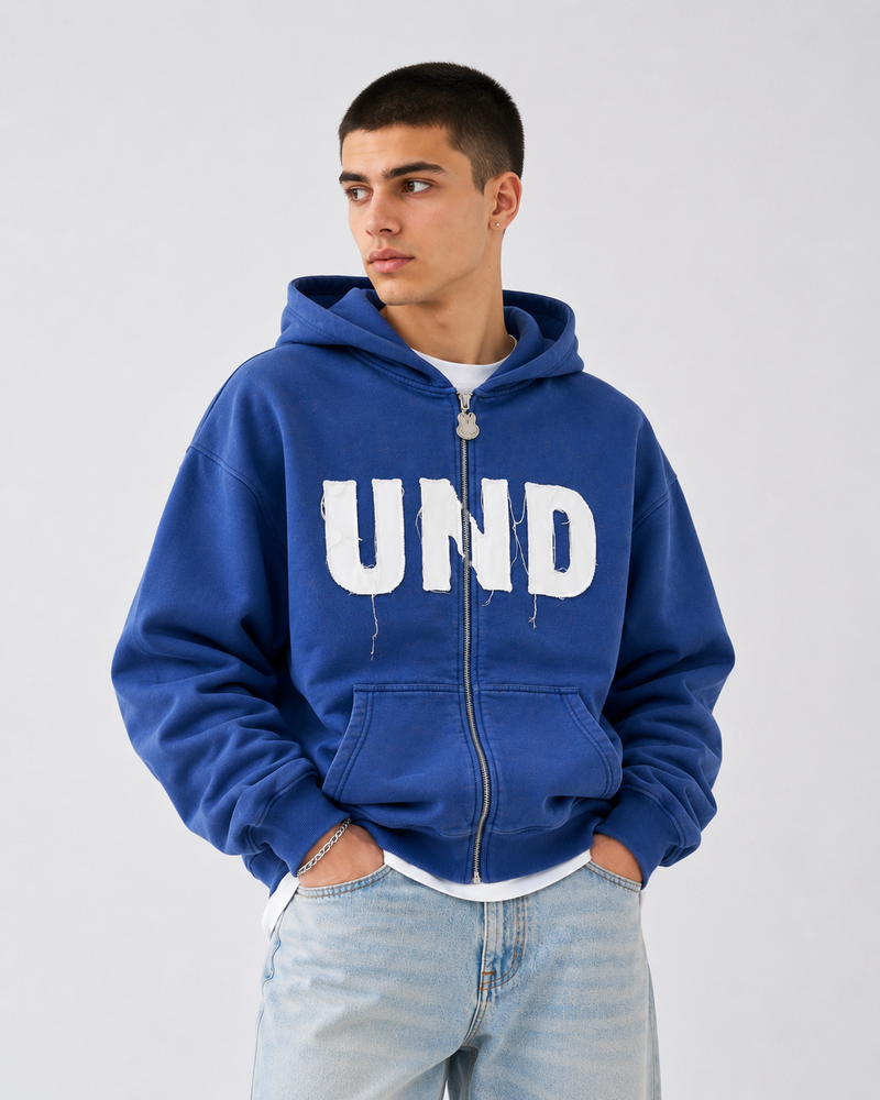 Und Hoodie Zipper Blue