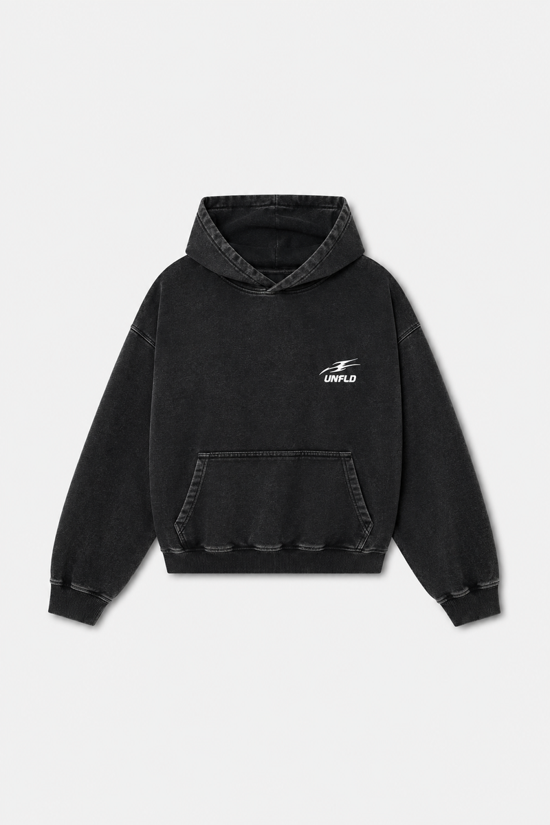 Boxy Black Washed Hoodie